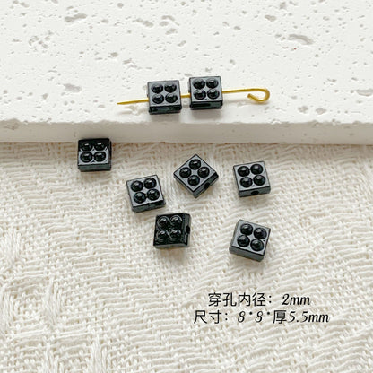 Chair and Jigsaw Metal Beads Painted Colorful Glossy 20pcs 8
