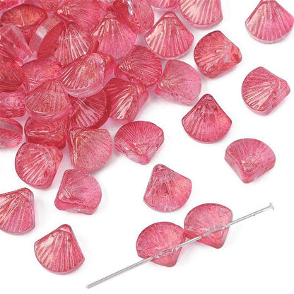 Electroplated Shell Glass Beads 10mm Iridescent Gradient 40pcs 8