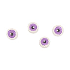 Flat Round Clay Beads 10mm Purple Eyes Pattern Polymer 100pcs 5