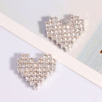 Double-Sided Heart Rhinestone Beads 19mm Full Color Alloy 6pcs 5