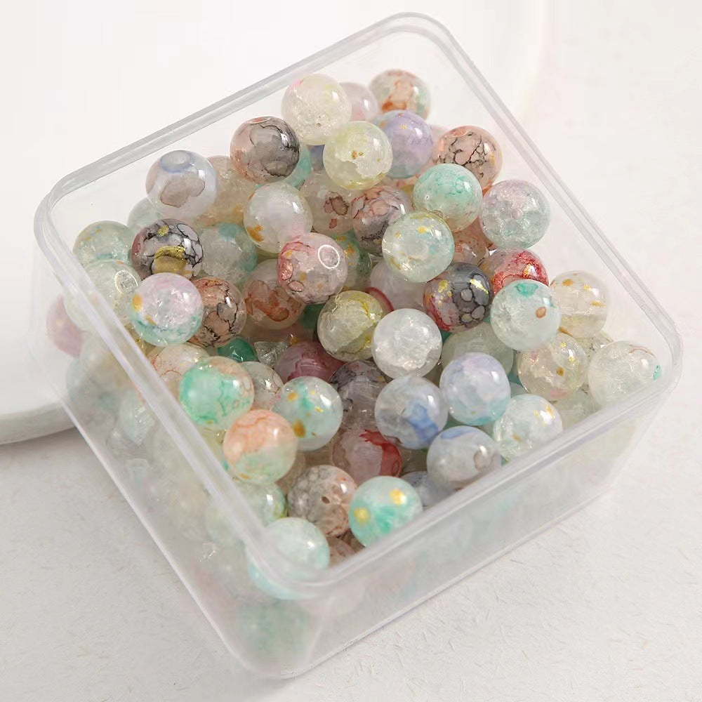 Crackle Glass Beads 10mm Gradient Pastel Colors 60pcs 8