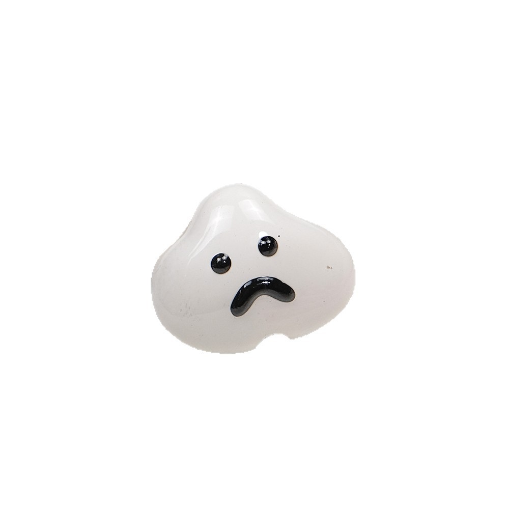 Painted Sad Cloud Acrylic Beads 20mm Glossy Colorful 50pcs 3