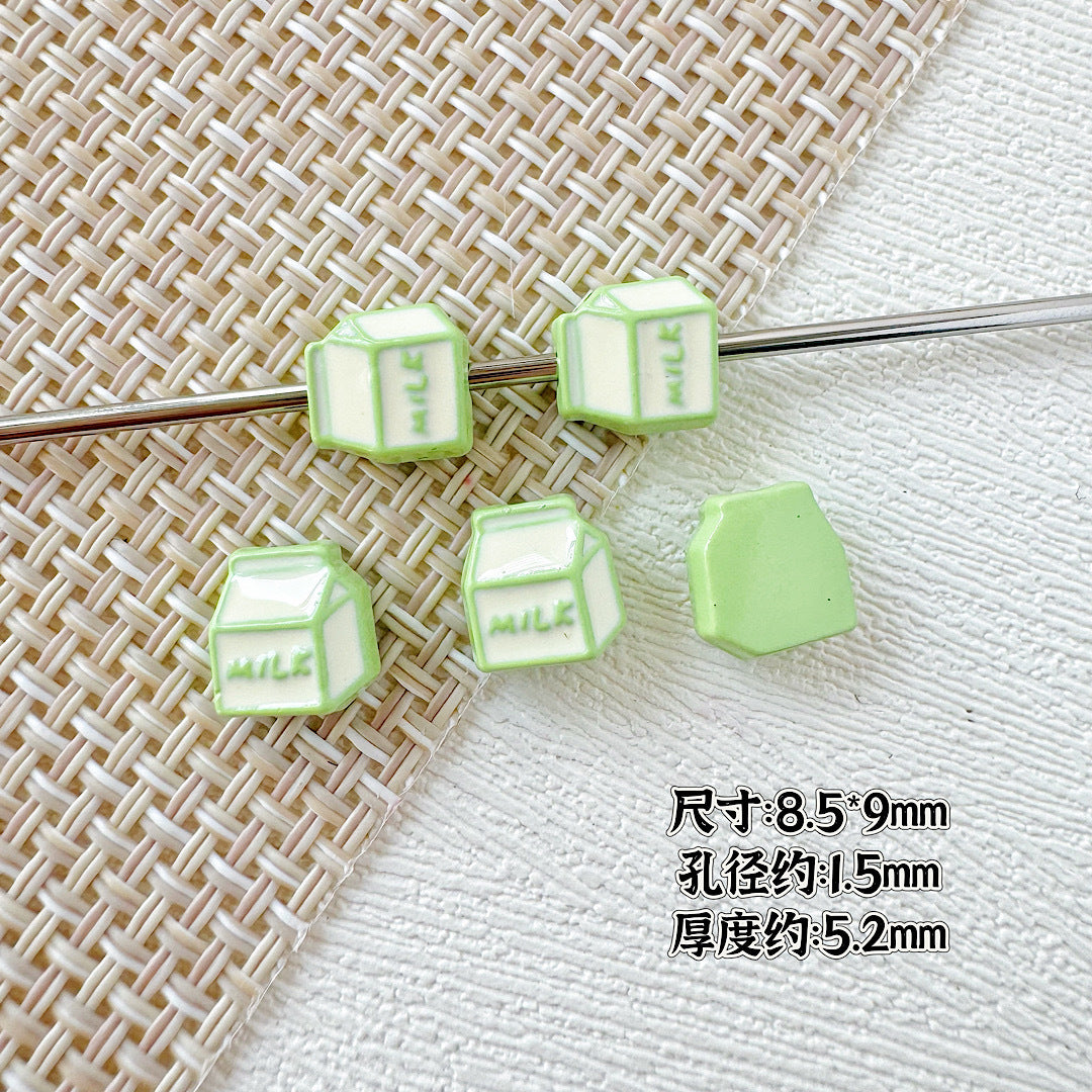 Camera Milk Carton Painted Metal Beads Glossy Enamel 20pcs 18