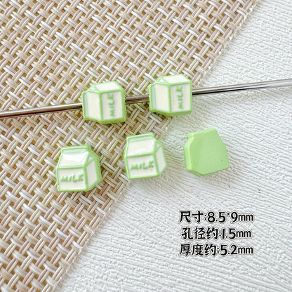 Camera Milk Carton Painted Metal Beads Glossy Enamel 20pcs 18