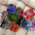 Transparent Gradient Cheese Acrylic Square Beads 14mm 100pcs 3