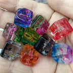 Transparent Gradient Cheese Acrylic Square Beads 14mm 100pcs 3
