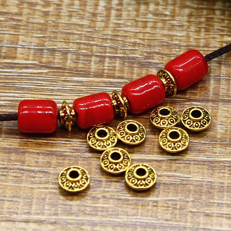 Alloy UFO Spacer Beads 6mm Tibetan Antique Gold Silver 200pcs 3