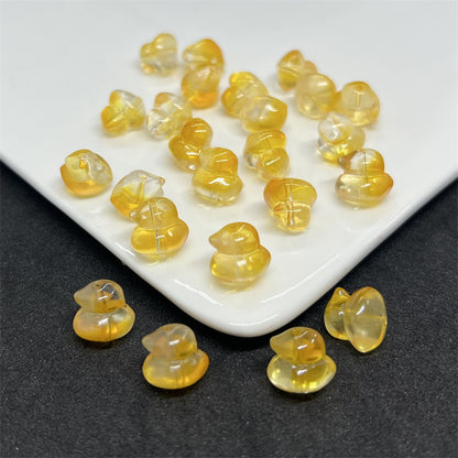 Transparent Duck Glass Beads 12mm Amber Translucent 100pcs