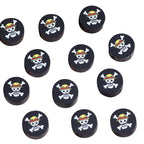 Flat Clay Beads 10mm Black Skull Crossbones Design 200pcs 5
