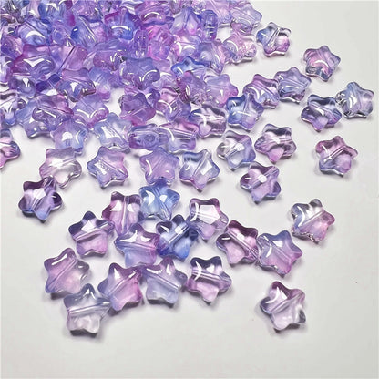 Czech Glass Beads Star 8mm Translucent Soft Color Gradient 50pcs 23