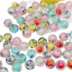 Plating Acrylic Beads 16mm Barbie Printed Colorful Mixed 50pcs 5