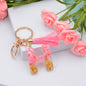 Resin Floral Pink Tassel Monogram Keychain Alphabet Letter A 34