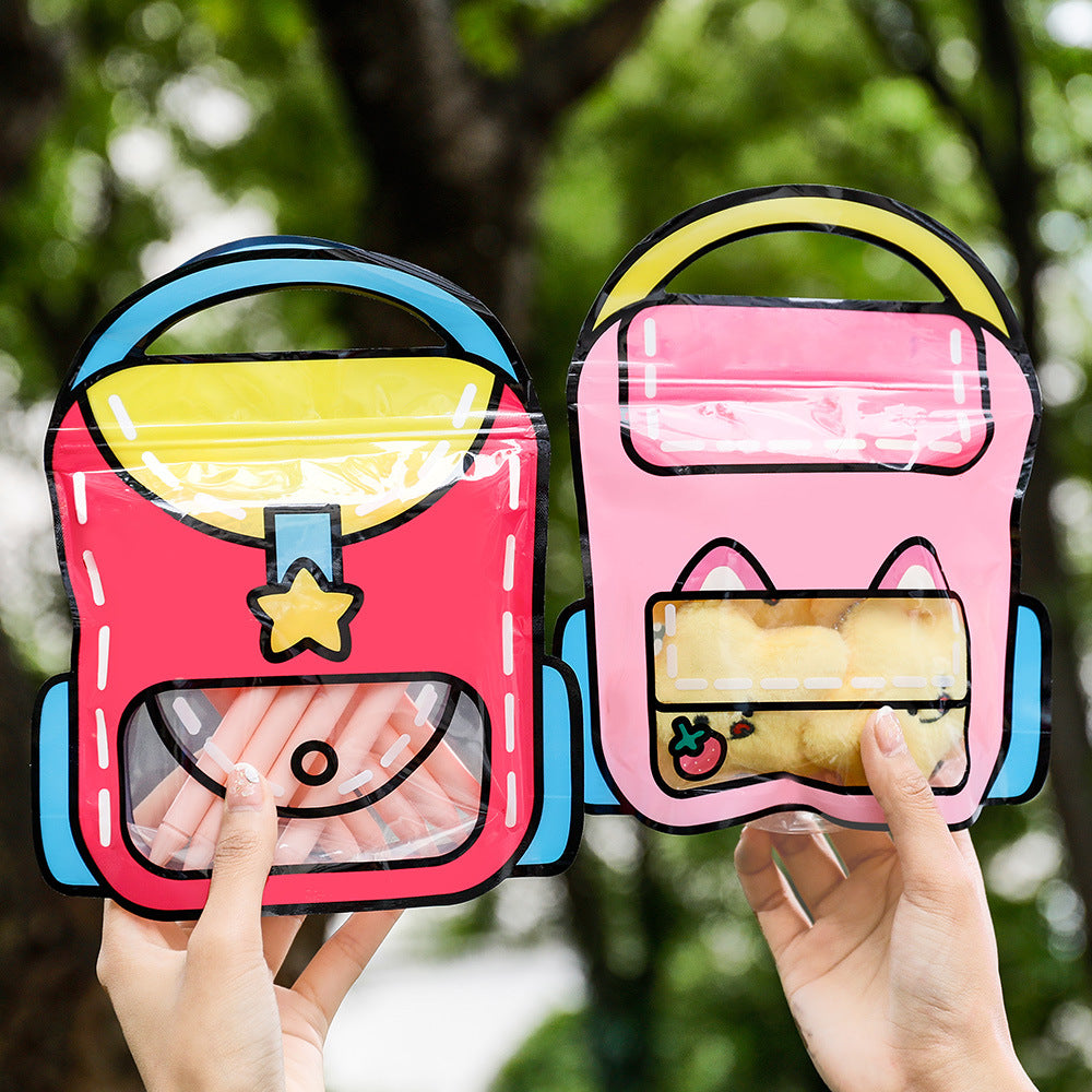 Backpack Shaped Zip Lock Bags Plastic Resealable 21x18cm 10pcs 2