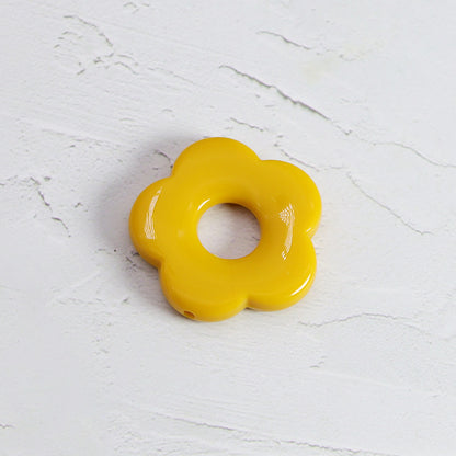 Acrylic Flower Spacer Beads 26mm Hollow Five Petal Large Hole 100pcs 22