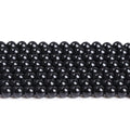 Black Round Glass Beads 4-16mm Glossy Polished 10 Strands