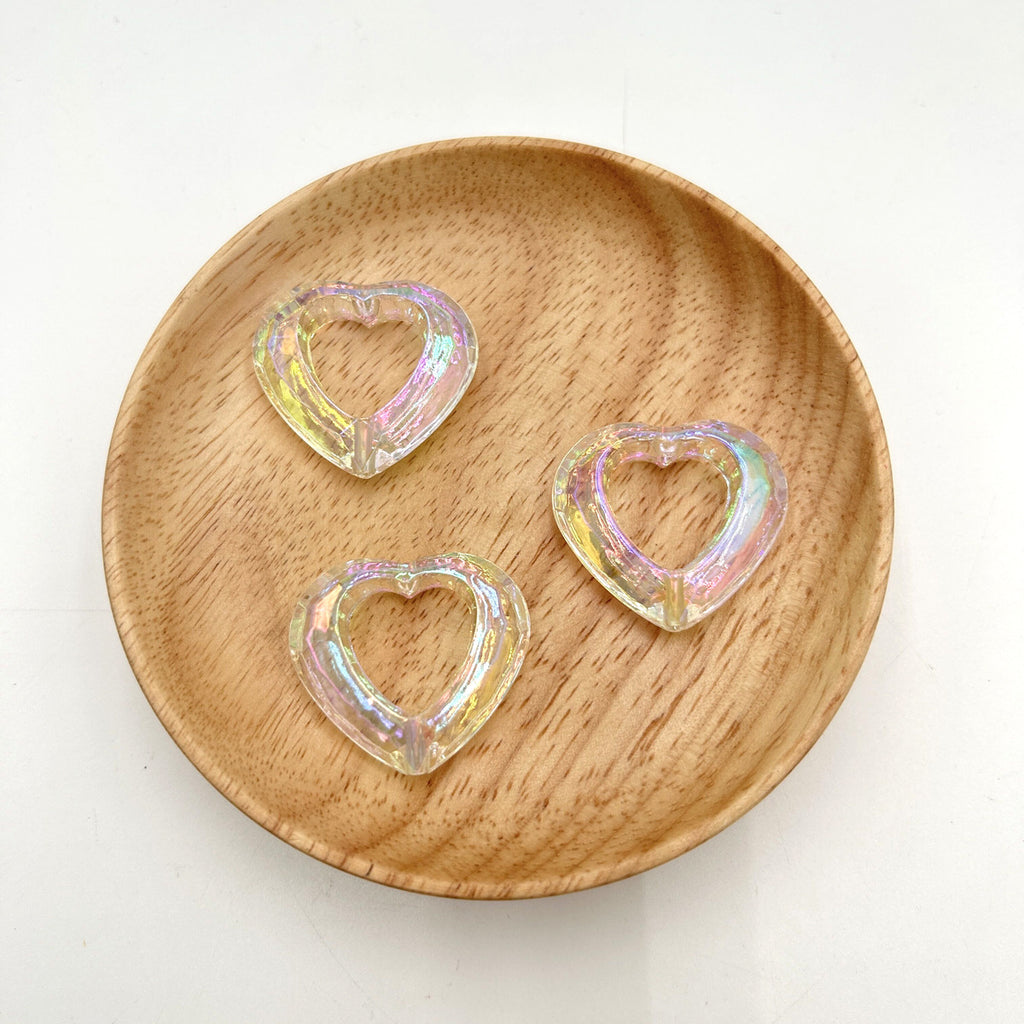 Transparent Heart Square Rectangular Angel Ring Acrylic Bead Frames 32*29mm 2
