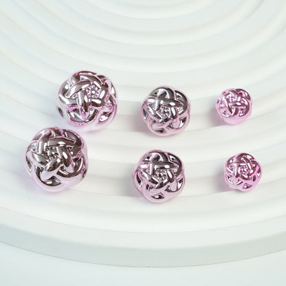 Metal Colored Wool Ball Acrylic Beads 12-19mm Metallic Shine 100pcs 10