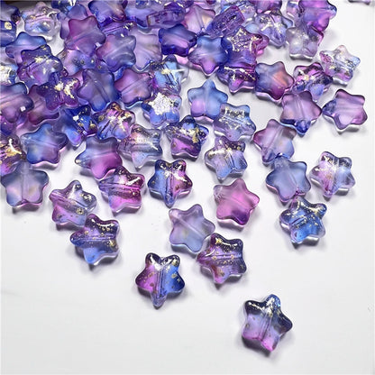 Czech Glass Beads Star 8mm Translucent Soft Color Gradient 50pcs 4