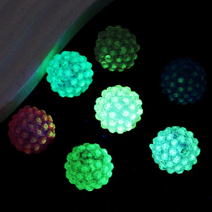 Transparent Glow In The Dark Resin Bubblegum Beads 16mm Textured 20pcs 3