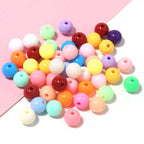 Macaron Color Acrylic Beads 6-12mm Smooth Glossy Round 100pcs