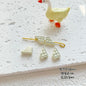 Round Metal Beads Baking Painted Smiling Chocolate Series 20pcs 11