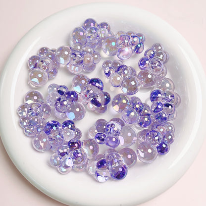 Clear Plated Cloud Acrylic Beads 22x32mm Chubby Pastel Iridescent 10pcs 13