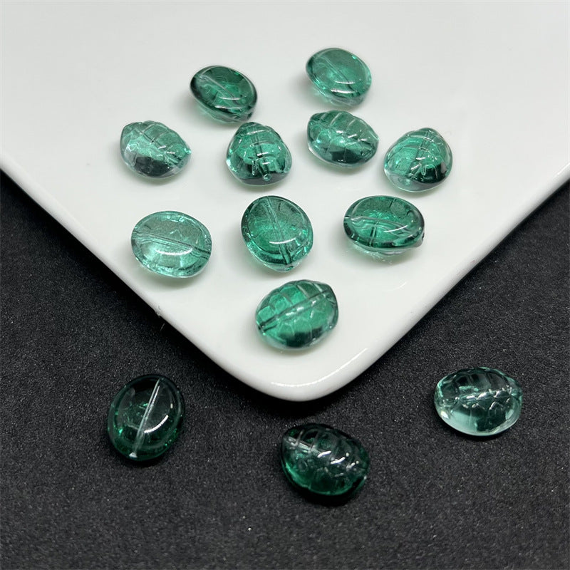 Small Turtle Glass Beads 10x12mm Transparent Assorted Colors 100pcs 9