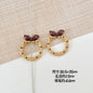 Bow and Star Metal Beads 34mm Painted Pastel Colors 5pcs 21