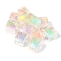 Frosted Square Acrylic Beads 12mm Colored Transparent 30pcs 6