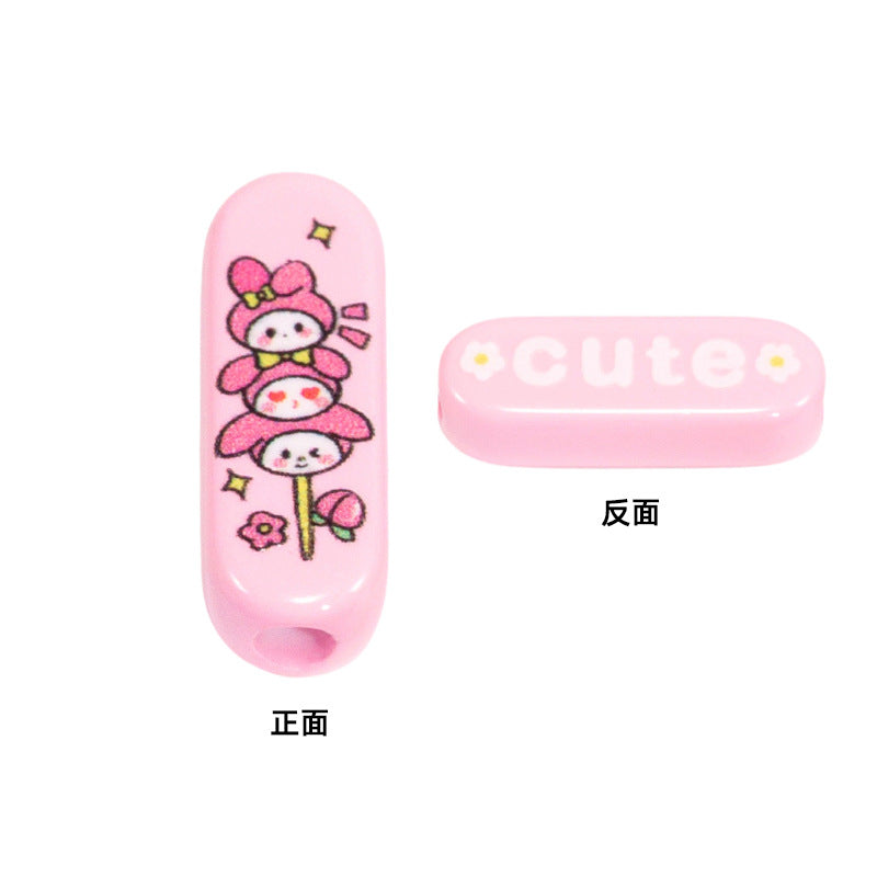 Printed Square Acrylic Beads 20mm Sanrio Candied Hawthorn Skewers 10pcs 9