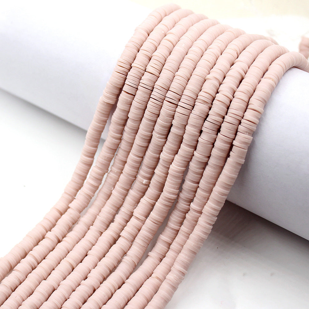 Flat Clay Beads 6mm Solid Color Polymer Spacer Discs 10strands 51