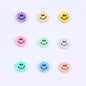 Flower Acrylic Beads 6-9mm Smiling Face Flat Pastel Mixed 100pcs 3