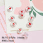 Lampwork Glass Beads Round 6-10mm Tiny Red Heart Pattern 2pcs 6