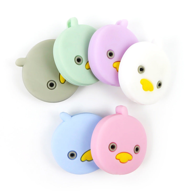 Silicone Focal Beads Duck Smiling Face Pastel Colors 20pcs 4