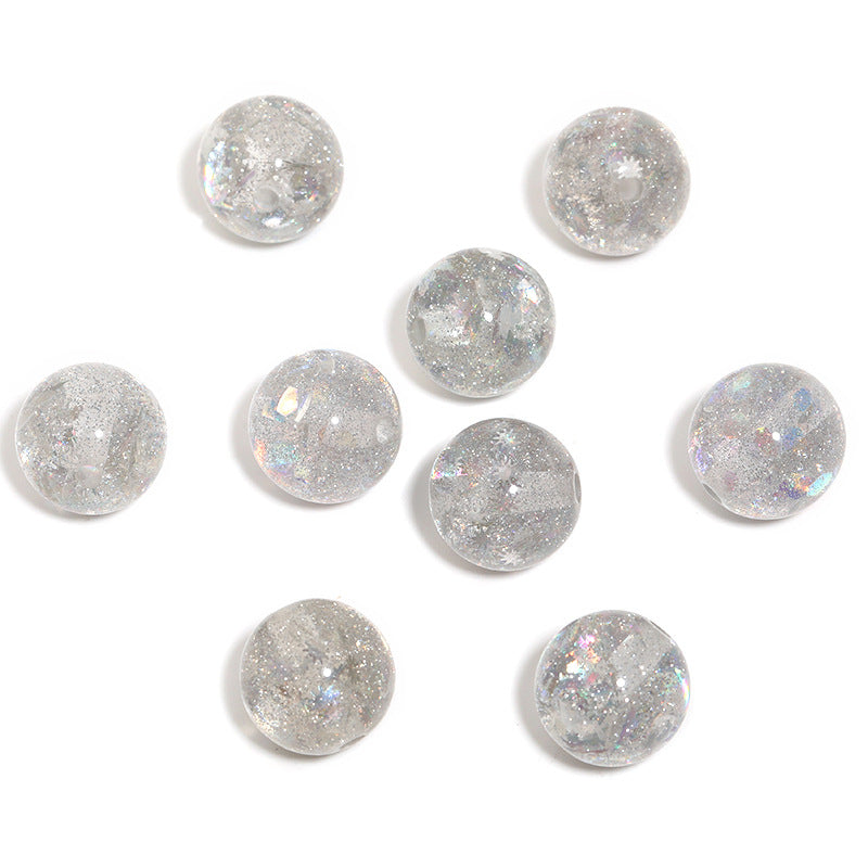 Shimmer Glitter Filled Resin Beads 16mm Round Autumn Leaf 50pcs 6