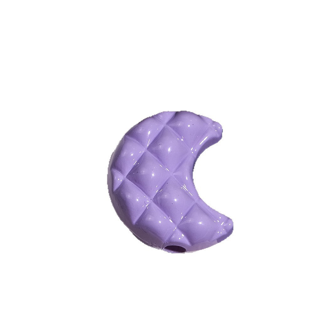 Painted Waffle Moon Acrylic Beads 20mm Glossy Colorful 30pcs 5