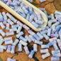 Painted Bamboo Tube Glass Beads 6X12mm Marbled Earth Tone 50pcs 17