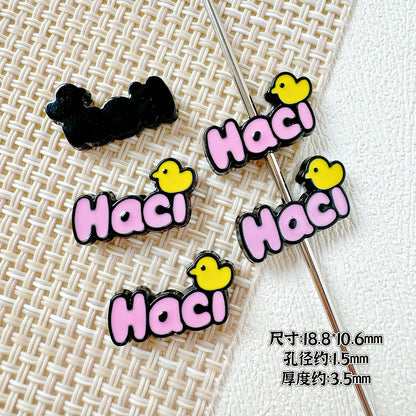 Signboard Metal Beads Painted Sanrio Series Colorful 10pcs 24