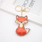 Leather Fox Keychain Cartoon Animal Design Compact Charm 5