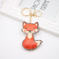 Leather Fox Keychain Cartoon Animal Design Compact Charm 5