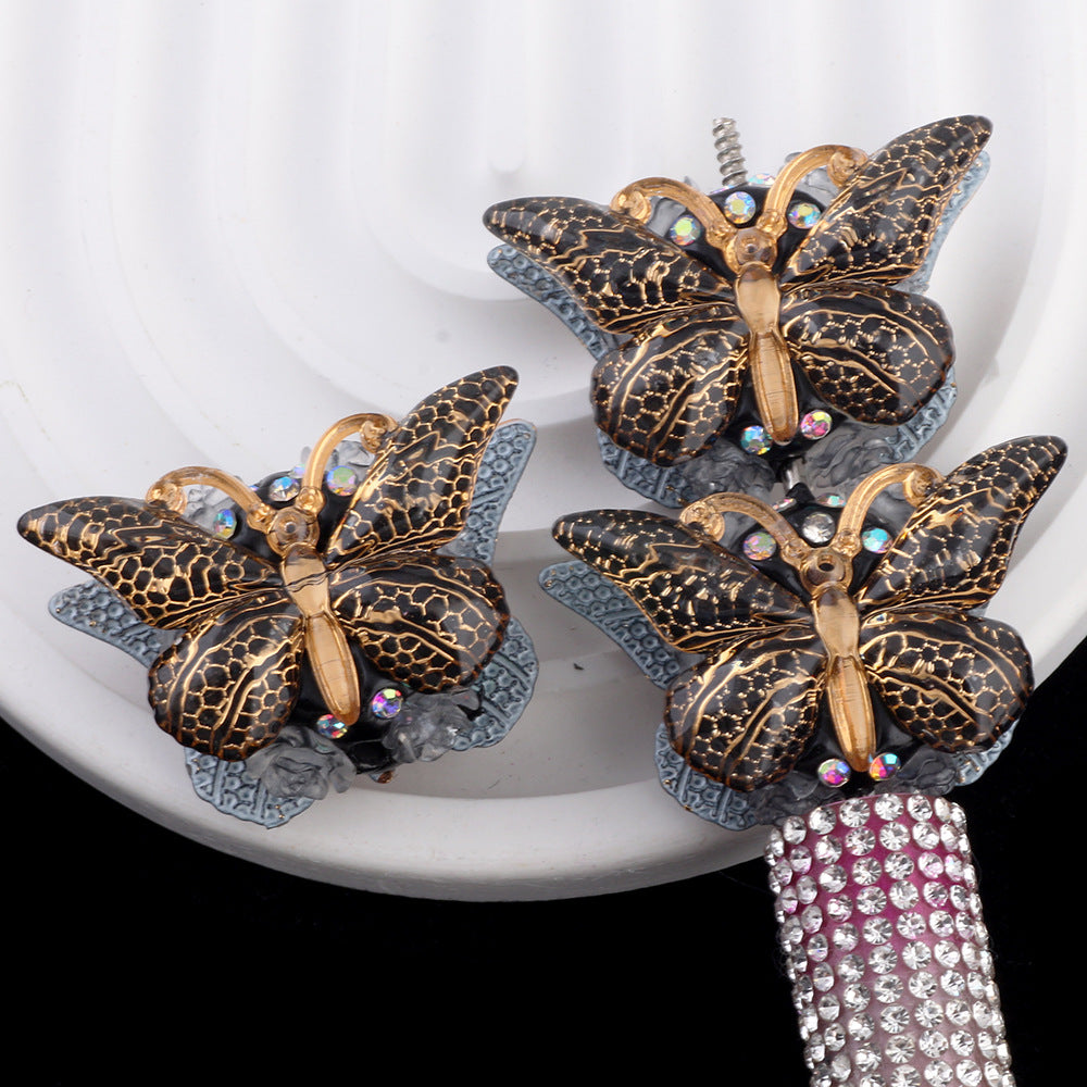 Vintage Radiant Butterfly Resin Beads 35mm Detailed Colorful 2pcs 17