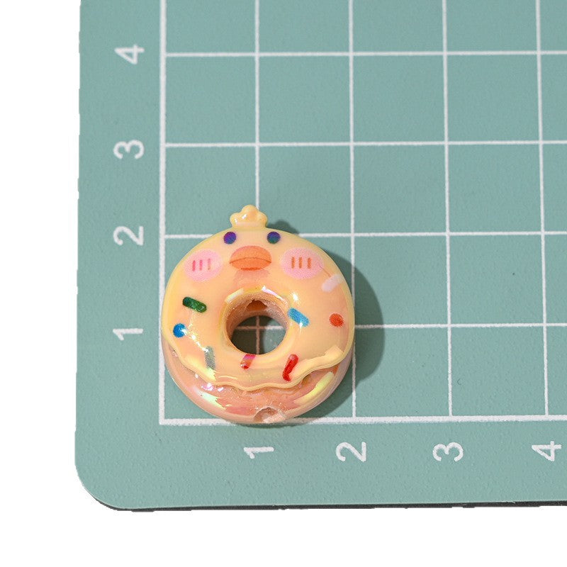 Animal Donut Resin Beads 20mm Glossy Pastel Shimmer 10pcs 5