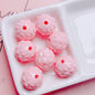 Painted Round Acrylic Beads 17mm Glossy Pineapple Texture 20pcs 10