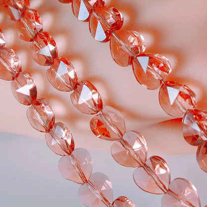 Heart Transparent Glass Beads 12mm Faceted Smooth 10pcs 15