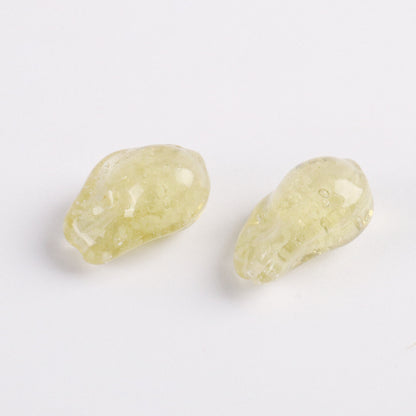 Lampwork Glass Beads Irregular Bone Shape 12mm Glow In The Dark 10pcs 11
