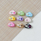 Kitten and Teddy Bear Metal Beads 14mm Hand Painted Alloy 10pcs 15