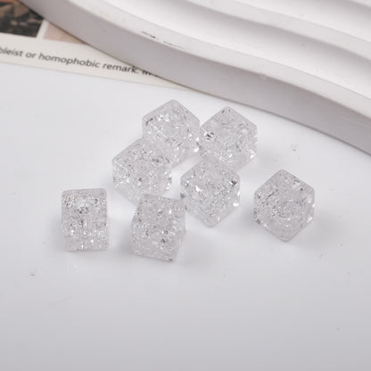 Transparent Square Acrylic Beads 7mm Crackle Texture 200pcs 7