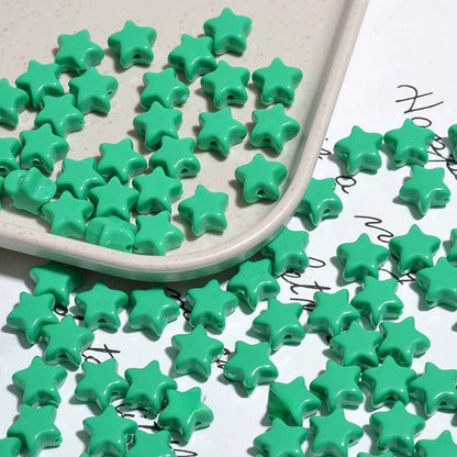 Glow Star Acrylic Beads 11mm Glossy Vibrant Colors 50pcs 16