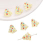 Christmas Tree Transparent Glass Beads 15x16mm Colorful Ornaments 10pcs 11