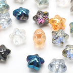 Electroplated Star Glass Beads 18mm Imitation Lunar Pit Texture 10pcs